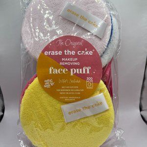 Erase the Cake Makeup Removing Puff 6-Pack with Small Bag - New and Sealed